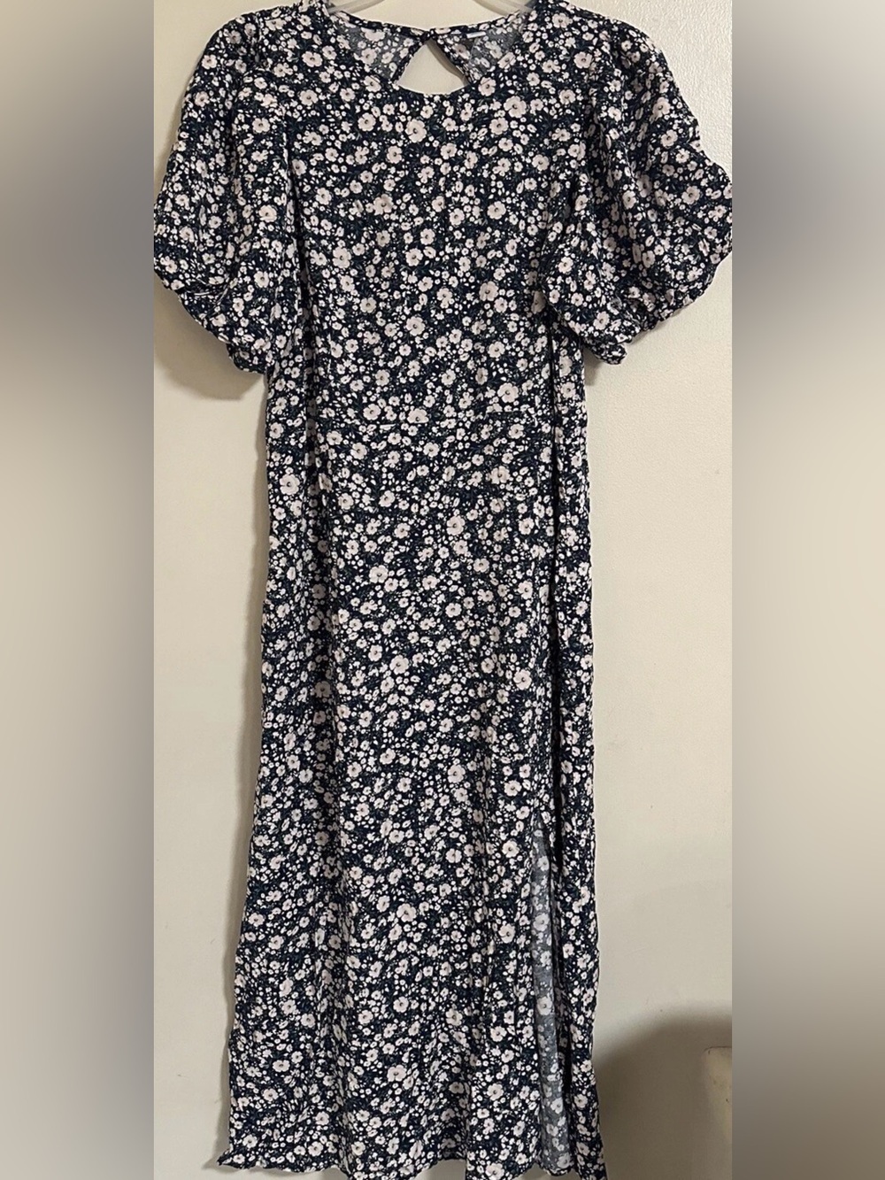Old Navy Puff Sleeve Floral Maxi Shift Dress Women’s Size XL New